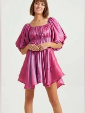 Altar’d State Puff Sleeved Mini Dress Sz L